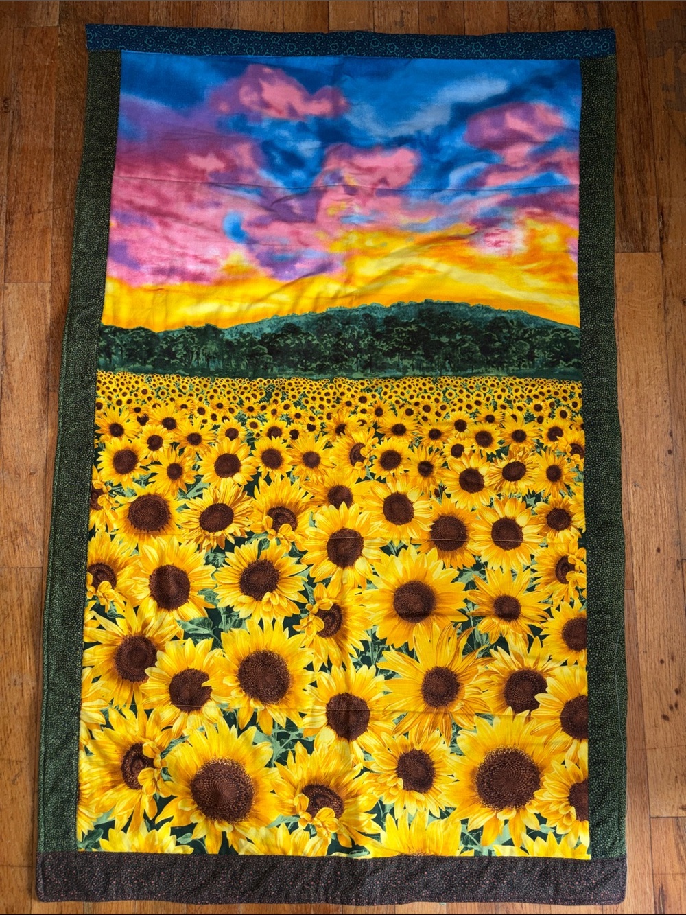 🍋Sunflower Field Wall Tapestry - Vibrant Yellow & Green 27x40”